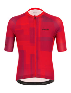 Karma Kinetic Mens Short Sleeve Jersey in Red - by Santini | Cento Cycling