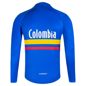 2021 Colombian Federation Relaxed Fit Long Sleeve BMX Cycling Jersey in Blue | Cento Cycling