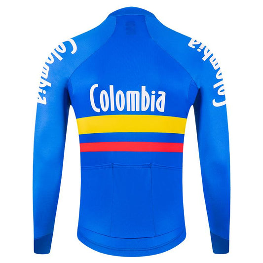 2021 Men's Suarez Colombian Nat. Federation: Long Sleeve Cycling Jersey in Blue by Suarez | Cento Cycling