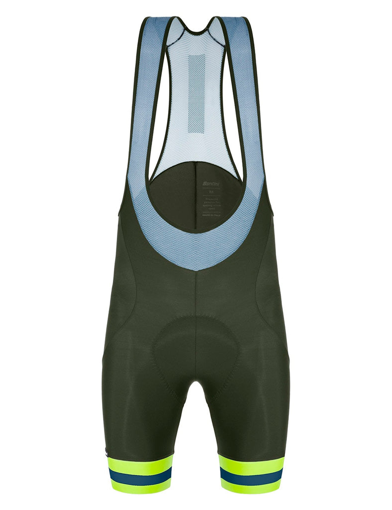 Karma Kinetic Mens Cycling Bib Shorts - in Military Green by Santini | Cento Cycling