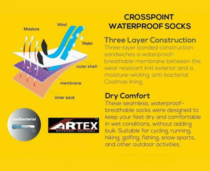 Crosspoint Waterproof Crew Socks in Neon Yellow by Showers Pass